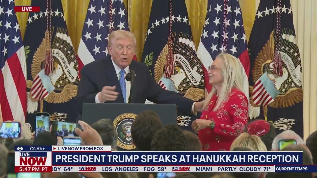 Trump takes part in Hanukkah event at the White House