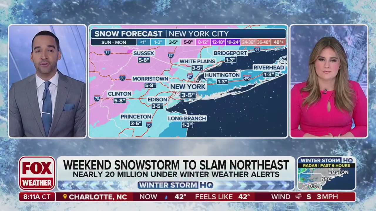 Weekend snow storm to slam northeast, NYC