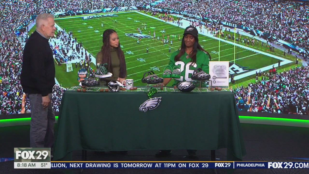 Bedazzled Eagles Themed Crocs