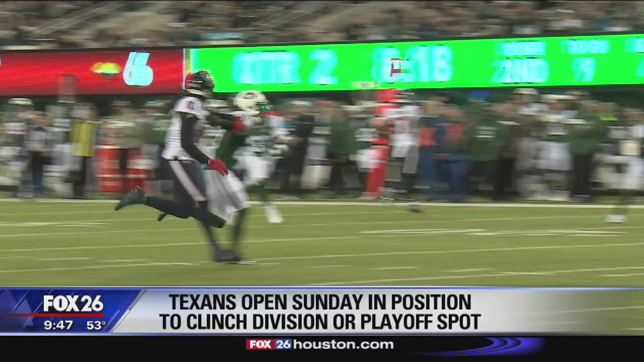 Texans open Sunday in position to clinch division or playoff spot
