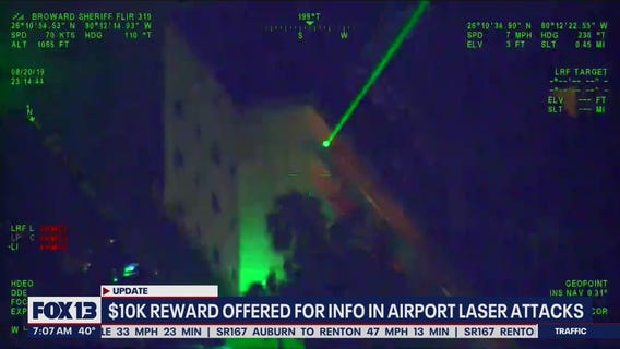 $10,000 reward offered for information in airport laser attacks