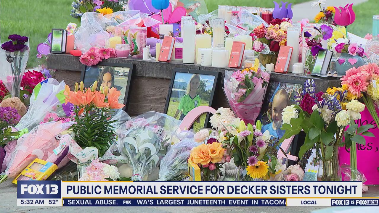 Public memorial service for Decker sisters