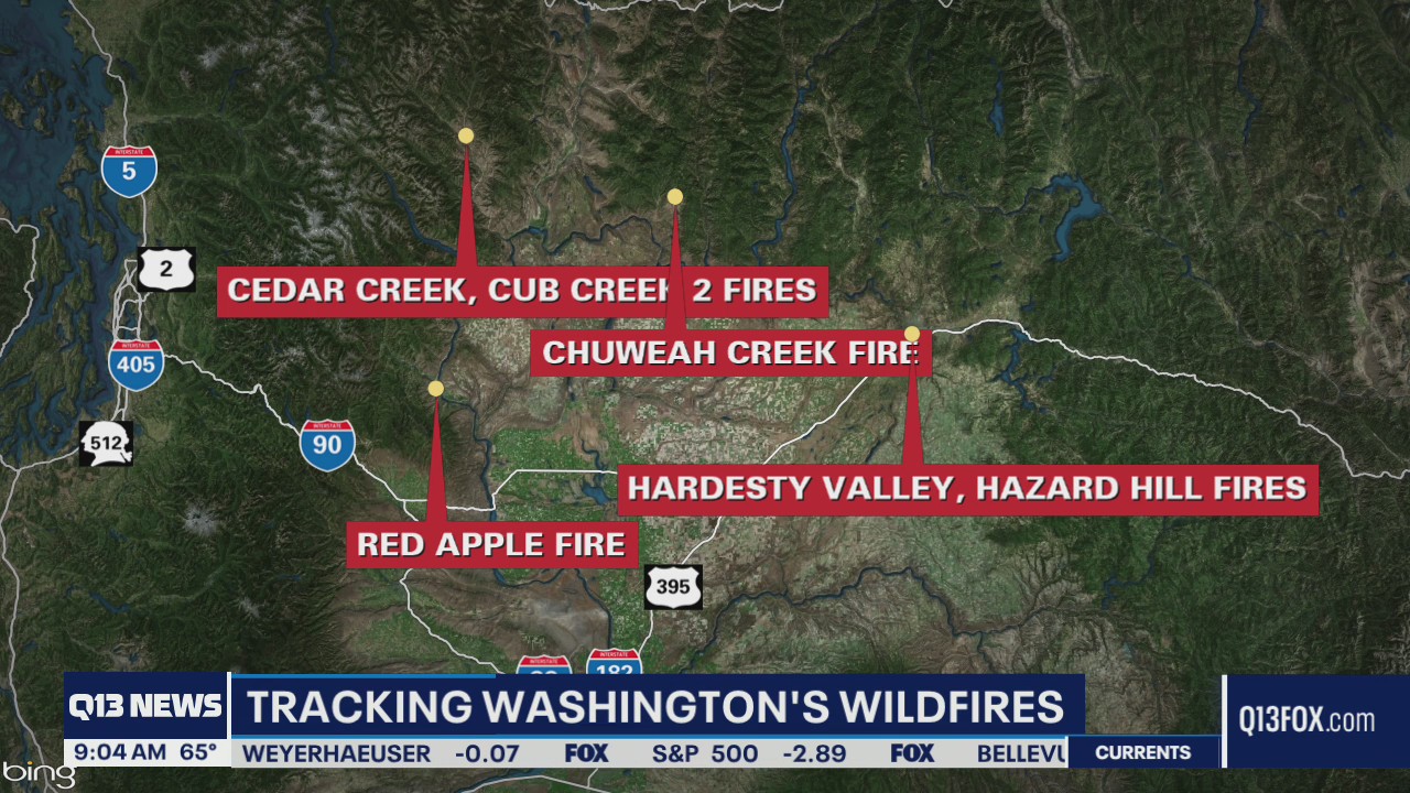 Wildfire tracking in Washington