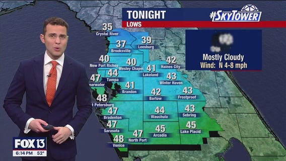 Tampa weather | Cool temperatures overnight