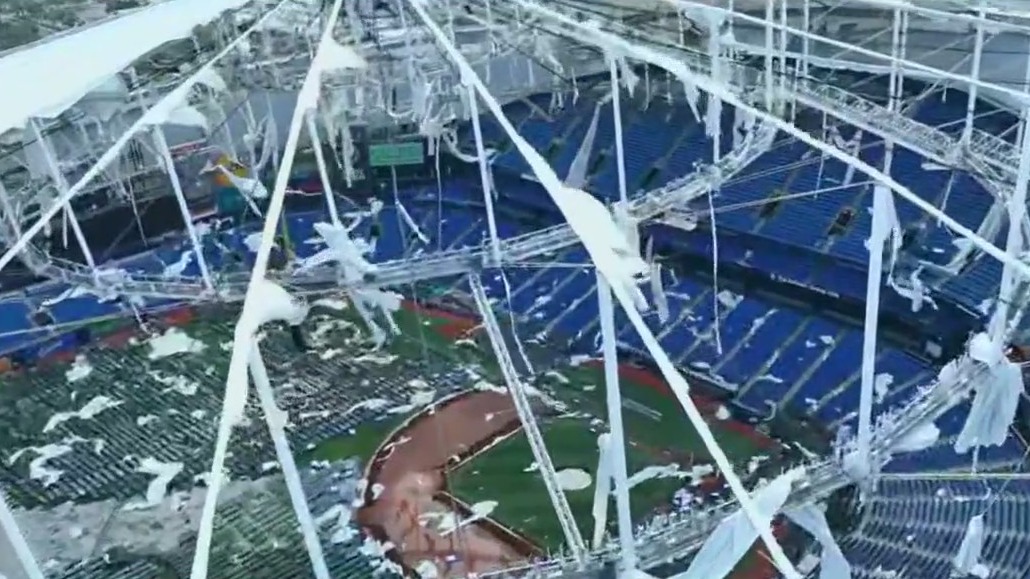 Tropicana Field's roof destroyed by Hurricane Milton
