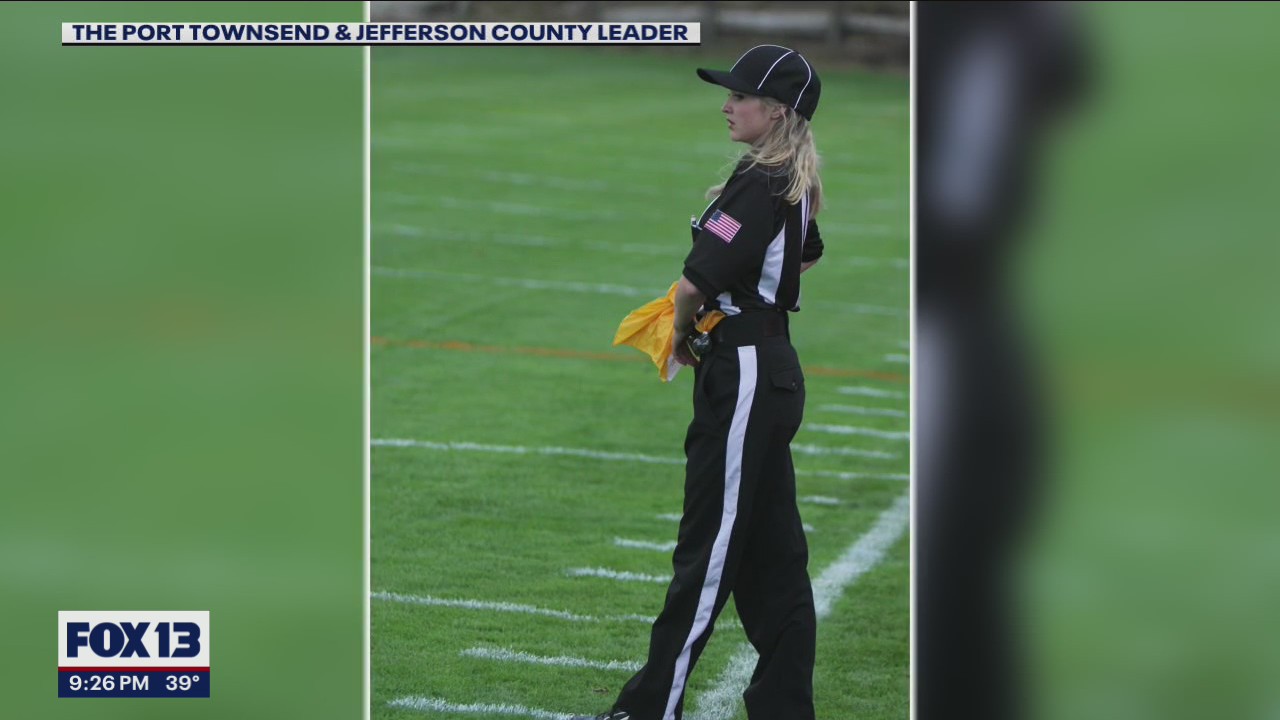 Woman becomes first female to officiate state championship football game in Washington