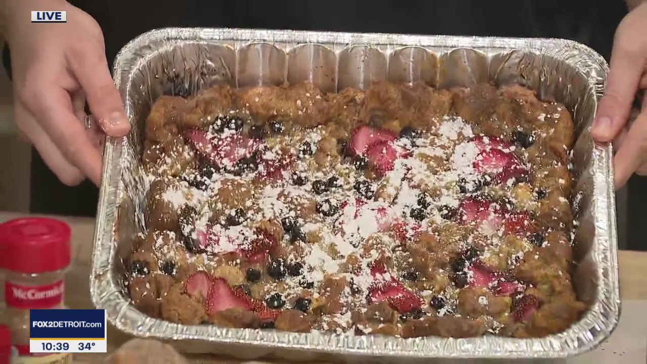 Bakehouse46 makes Cider Donut Bread Pudding at the new location in Plymouth