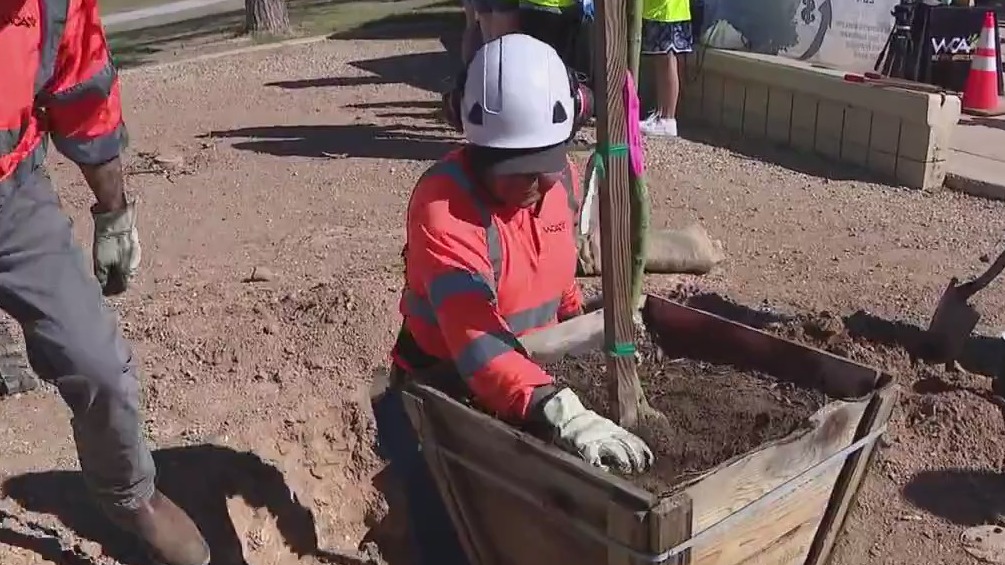 Peoria students plant greenery ahead of Arbor Day
