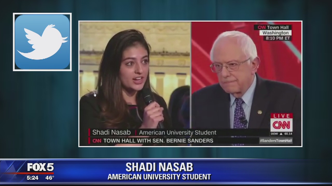 Student faces backlash for asking Sanders question