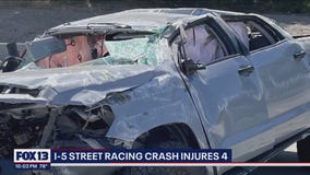Family injured in I-5 street racing crash