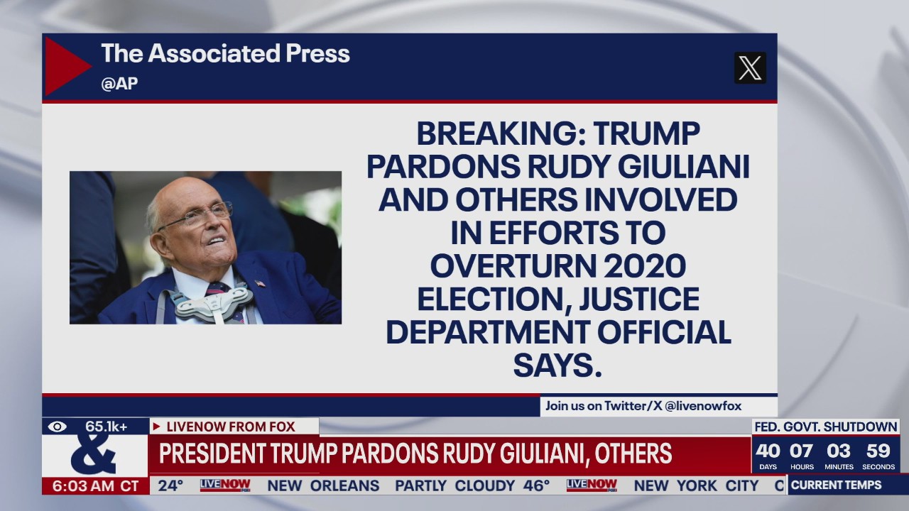 President Trump pardons Rudy Giuliani