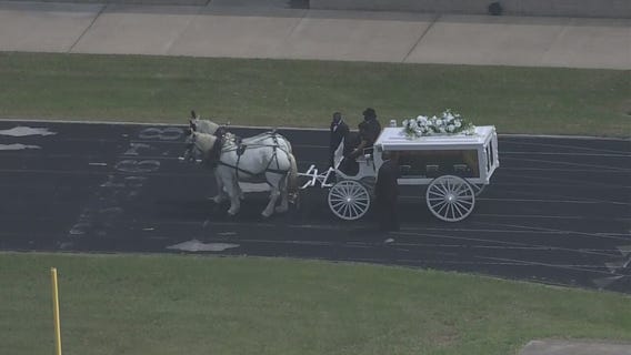 Horse-drawn carriage carries Spc. Vanessa Guillen's casket