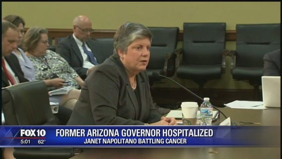 Former Arizona Governor Janet Napolitano hospitalized for cancer treatment
