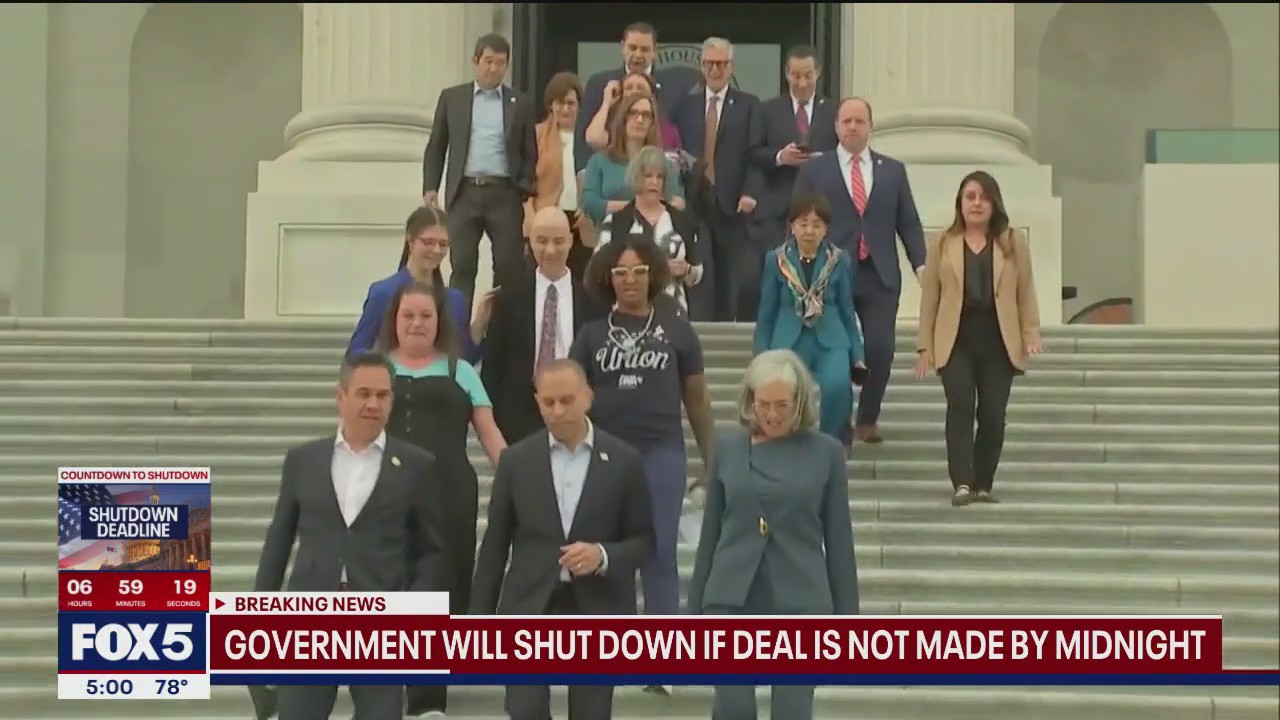 US government will shut down if deal is not made by midnight