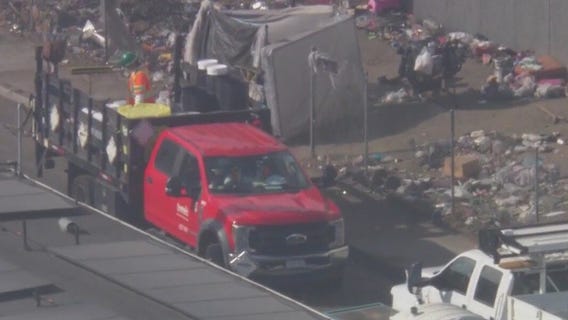 Crews clear South LA homeless encampment
