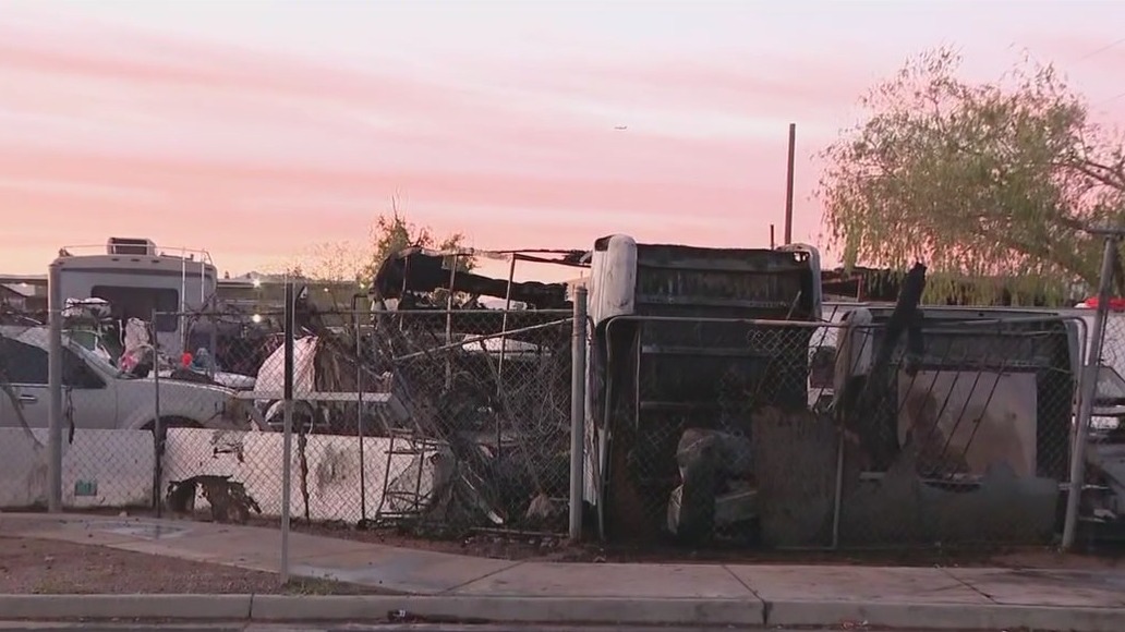 Person burned in Phoenix junkyard fire