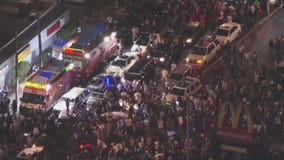 Fans in East LA pack streets after Dodgers win