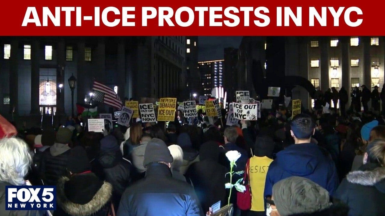 NYC anti-ICE protests following Minneapolis shooting