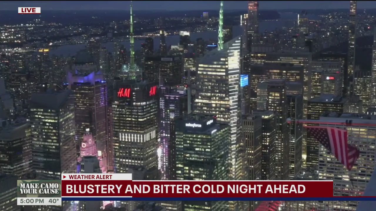 Blustery and bitter cold night ahead for NYC