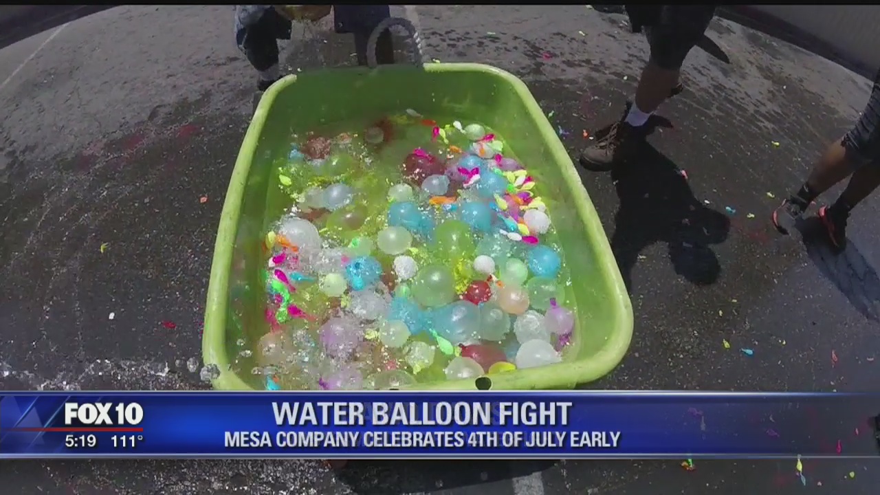 Water Balloon party helps keep Mesa company staff members cool during the heat wave
