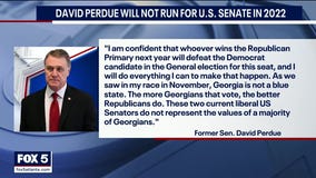 Former Senator David Perdue announces he will not run in 2022