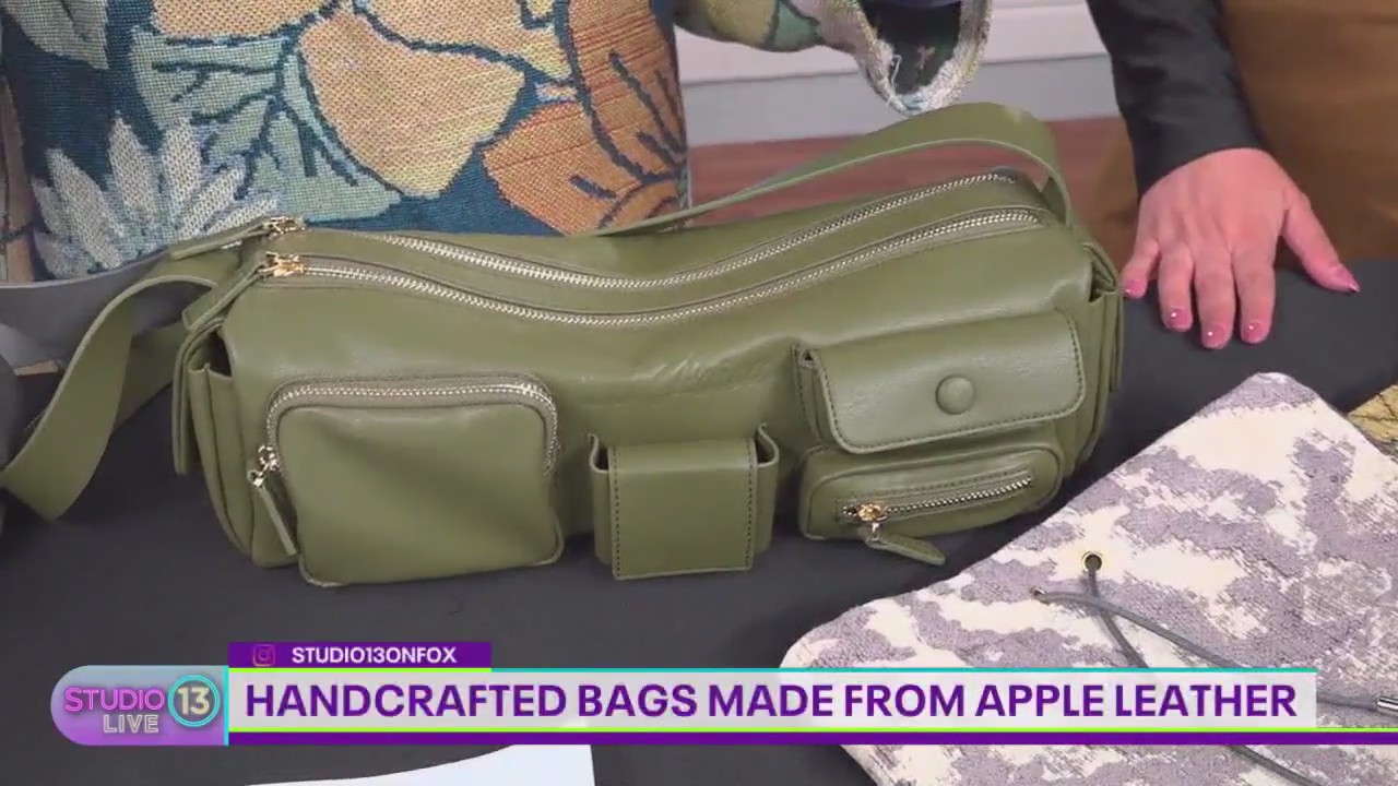 Handcrafted bags made from apple leather with La Paisa