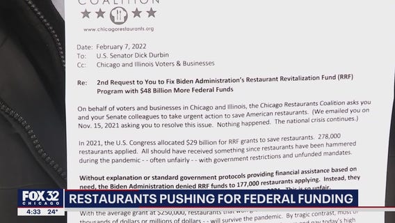 Illinois restaurants pushing for federal funding to survive pandemic