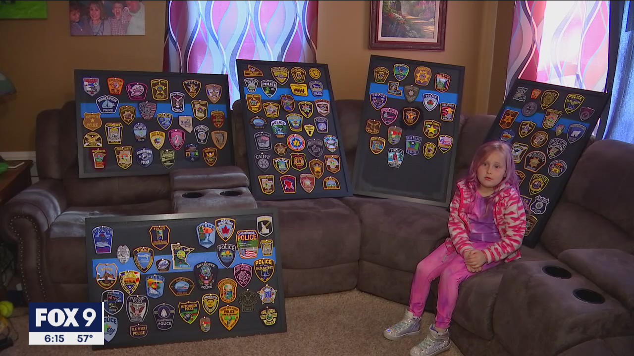 Police and fire departments across country send patches to Belle Plaine girl