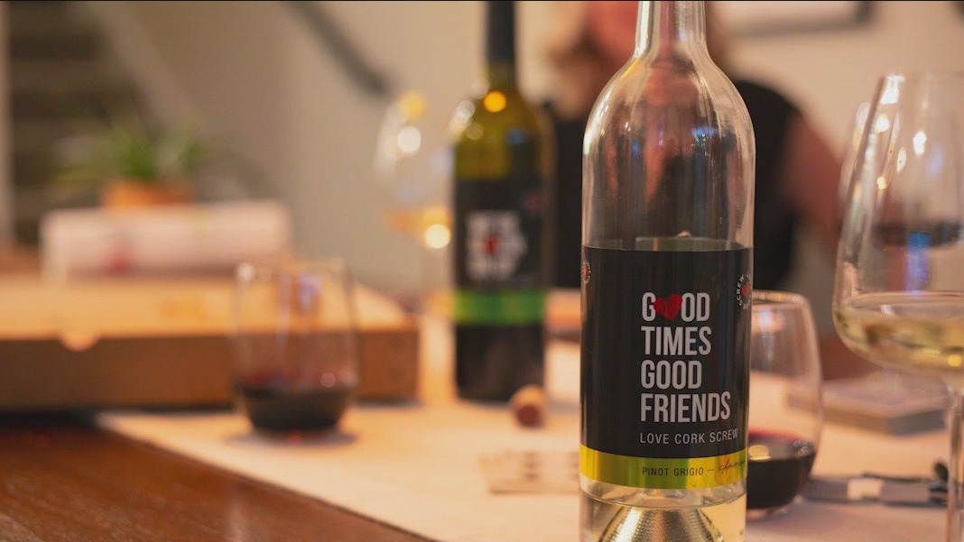 Founder of women-owned wine brand 'Love Cork Screw' holds a wine tasting for Tia and Mark