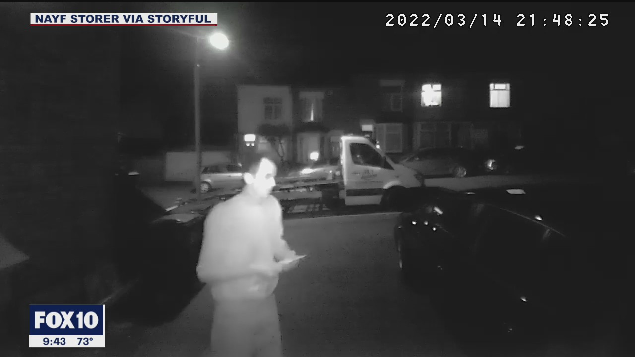 Delivery driver caught on doorbell camera eating customer?s food
