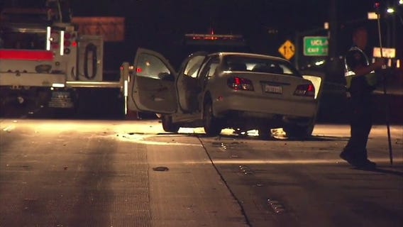 LAPD officer seriously hurt in multi-vehicle crash on 405 Freeway