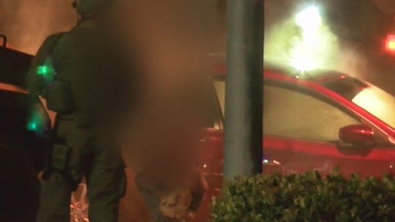 Young passenger exits tear-gassed car after driver leads LASD on chase, crashing into numerous cars