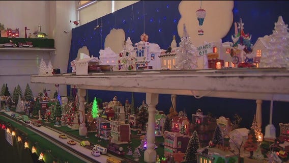 Unique holiday displays inside Old Lutz School