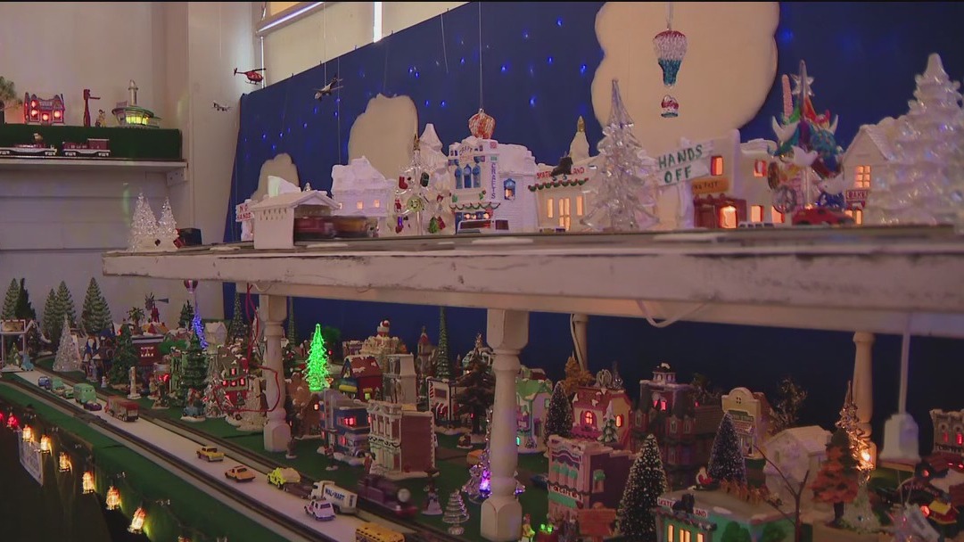 Unique holiday displays inside Old Lutz School