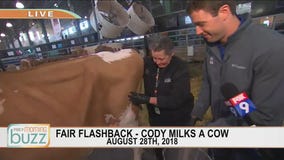 Fair Flashback: Cody tries his hand at milking a cow