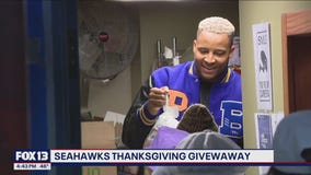 Seahawks tight end Pharaoh Brown hosts Thanksgiving giveaway