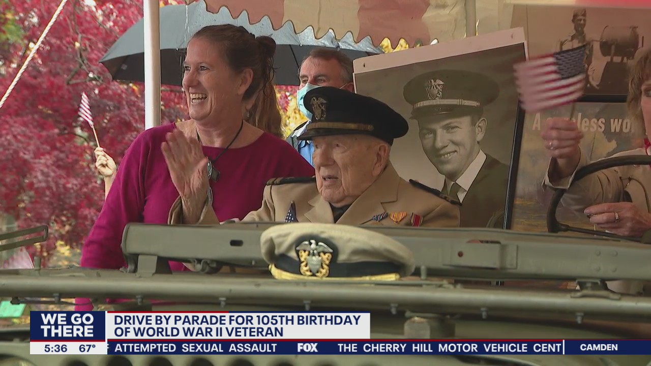 Delaware County WWII veteran surprised with drive-by parade on 105th birthday