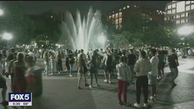 Hundreds of young people gather in Washington Square Park for party