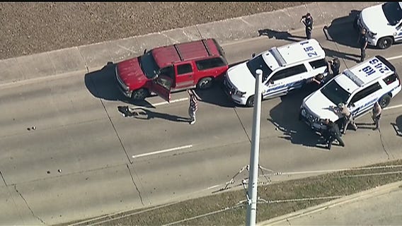 Mesquite police chase ends by High Five interchange