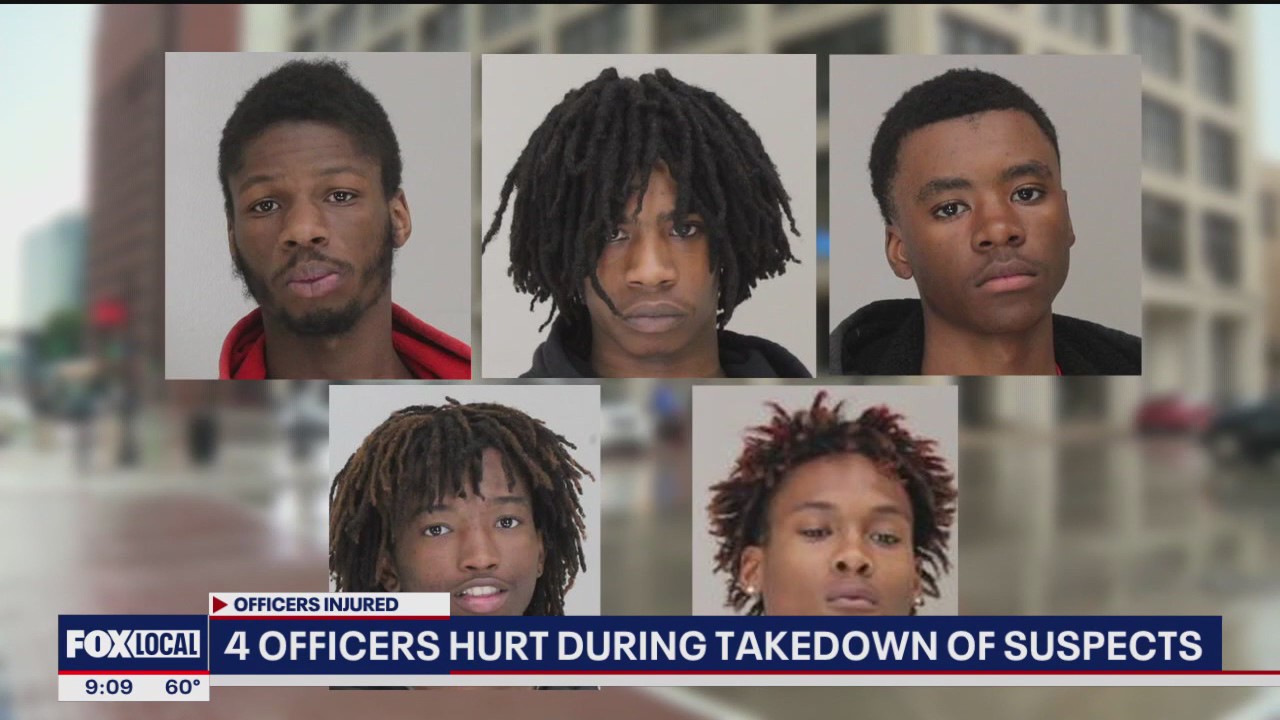 Four officers hurt during takedown of robbery suspects