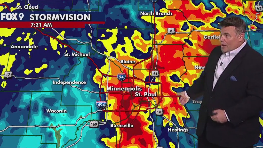 MN weather: Widespread heavy rain in the metro - 7:20 a.m. update