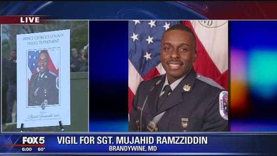 Vigil being held for fallen Prince George's County Police Sgt. Mujahid Ramzziddin