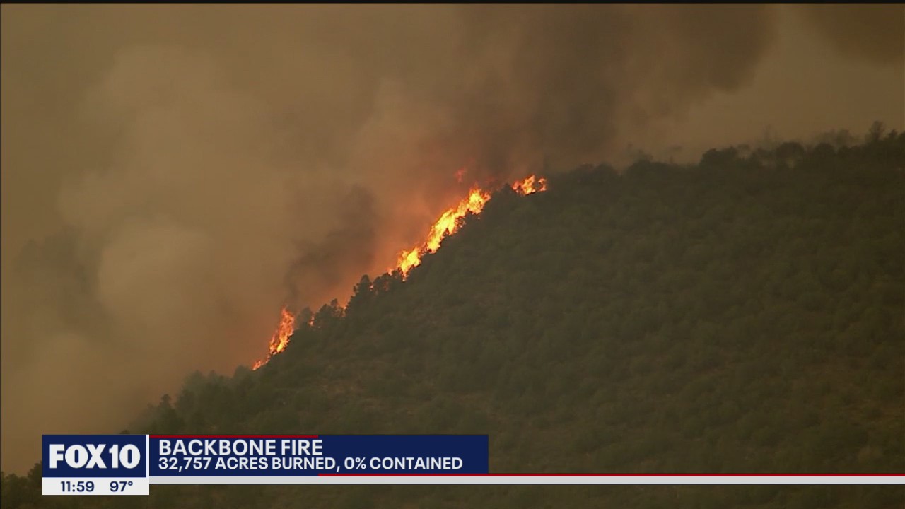 Backbone Fire grows to 32K acres | FOX 10 Phoenix