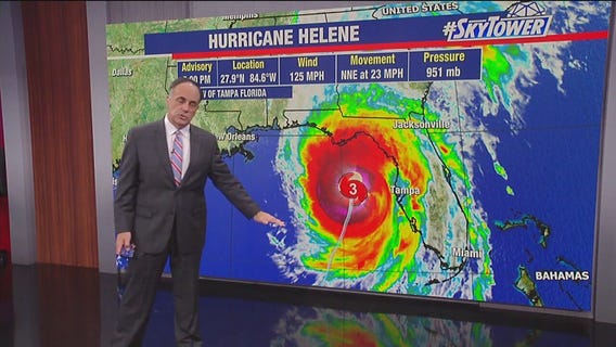 Hurricane Helene moving NNE with 130 mph winds
