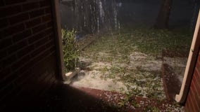 North Texas yard covered in hail amidst powerful storms