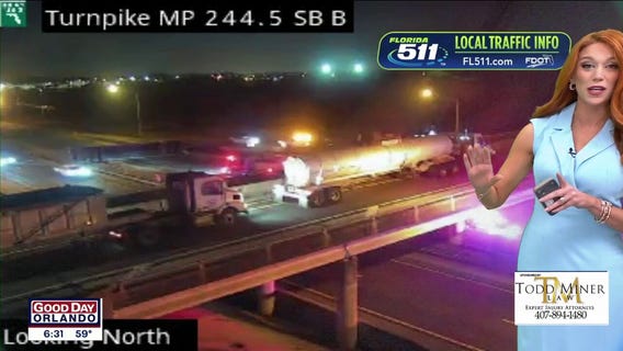 Traffic Alert: Tractor-trailer overturns on Florida's Turnpike in Osceola County