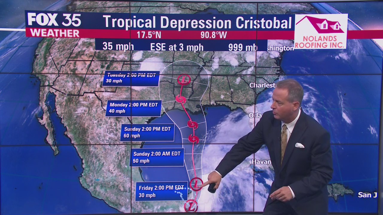 Tropical depression Cristobal expected to strengthen