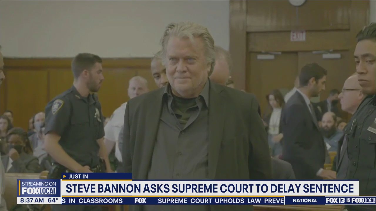 Steve Bannon asks Supreme Court to delay sentence