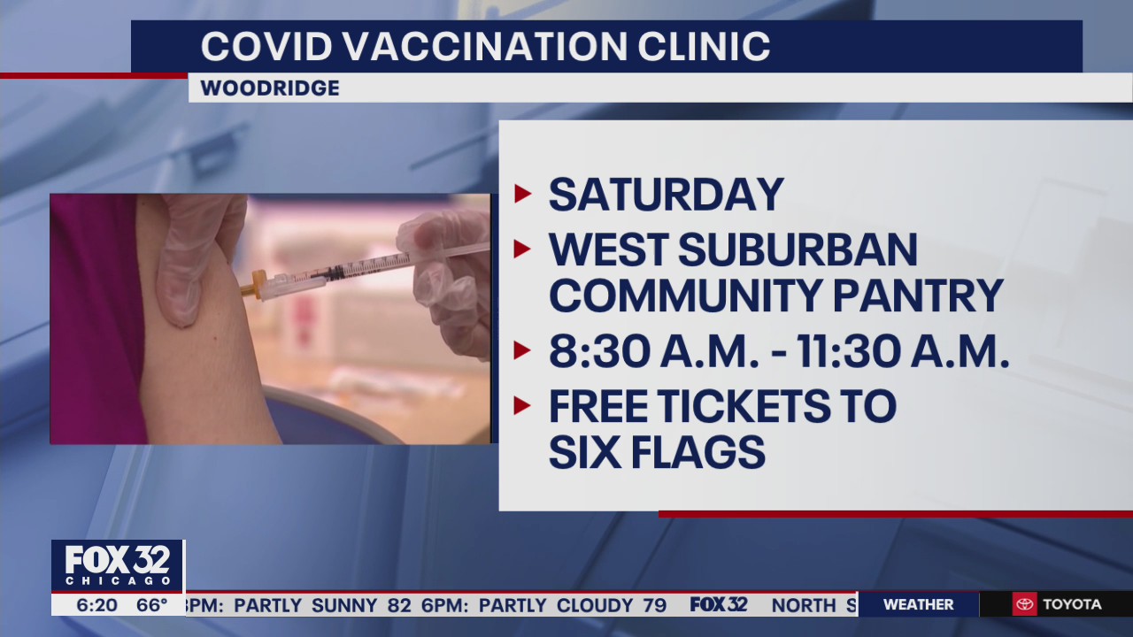 Suburban vaccination clinic offering free Six Flags tickets