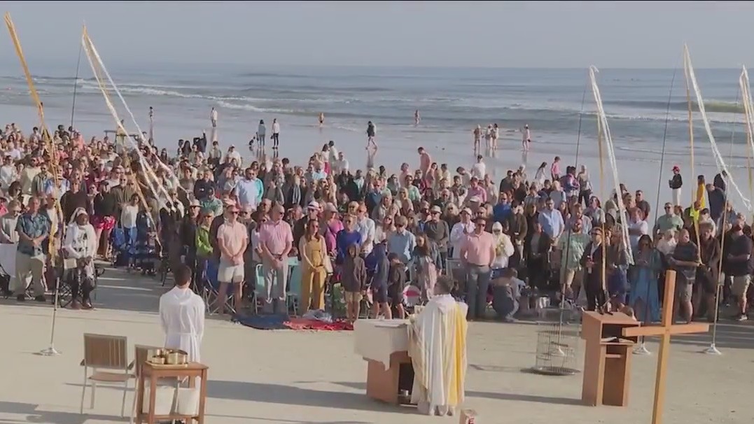 Sunrise Easter church service at Daytona Beach